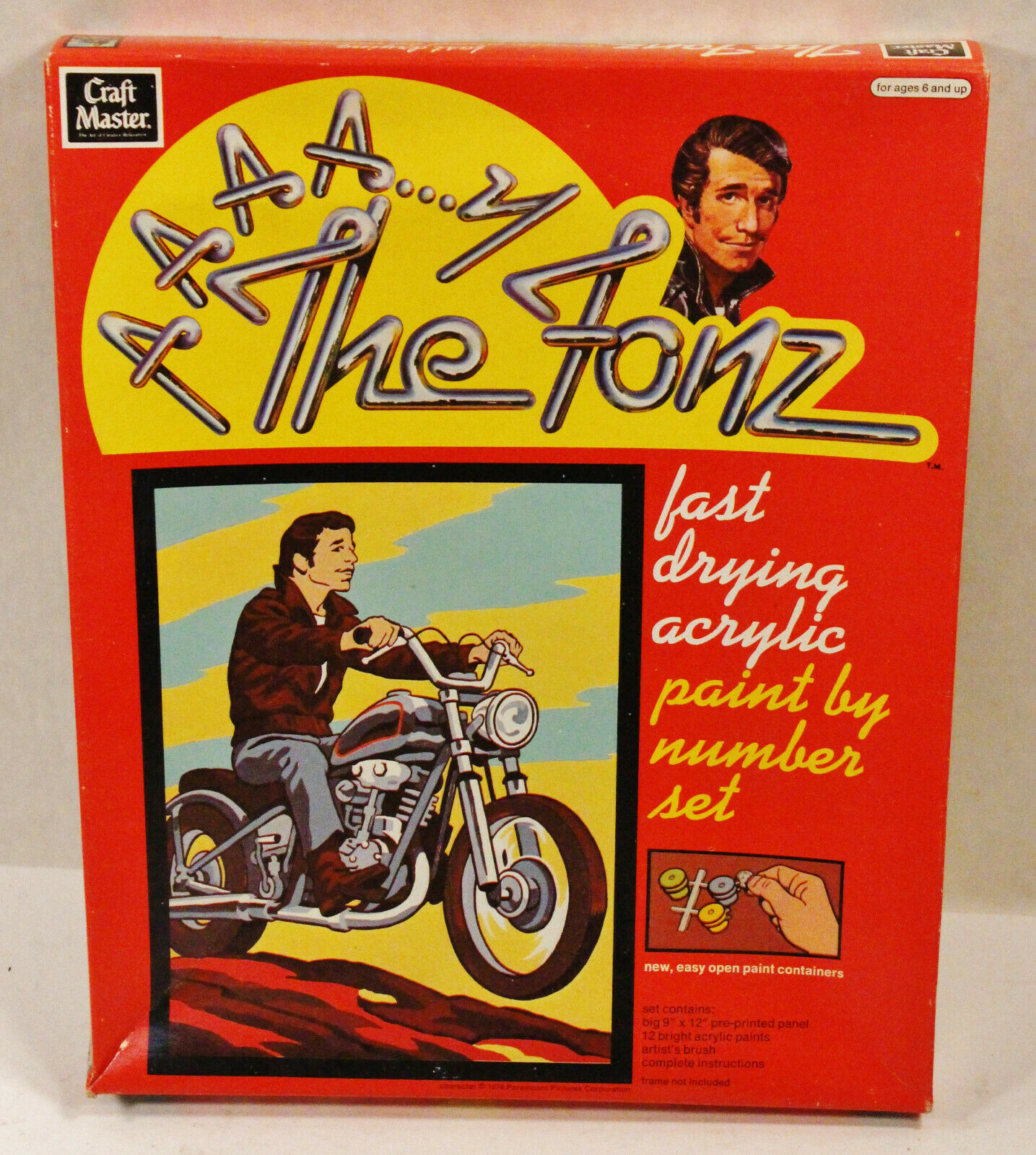 The Fonz on bike Paint by Numbers Set